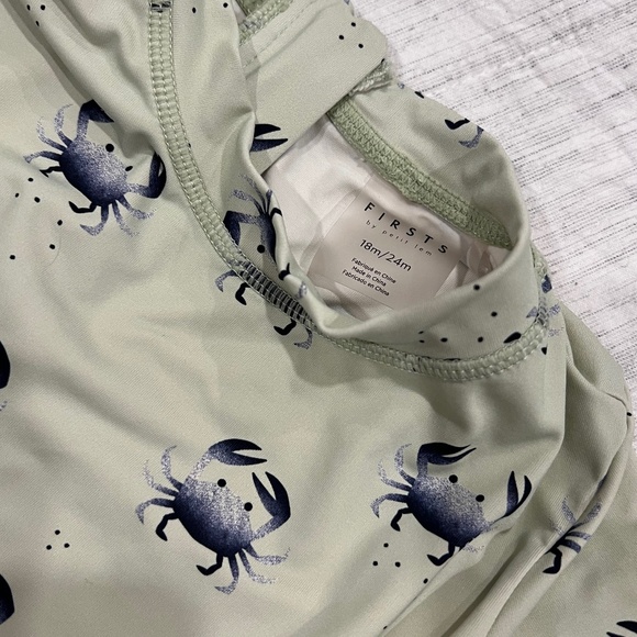 Crab One Piece Swim with Zipper, 18-24M - Picture 2 of 4